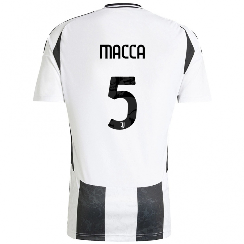 Kandiny Gyermek Federico Macca #5 Fehér Fekete Hazai Jersey 2024/25 Mez Póló Ing