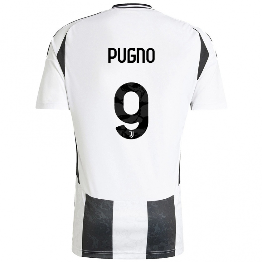 Kandiny Gyermek Diego Pugno #9 Fehér Fekete Hazai Jersey 2024/25 Mez Póló Ing