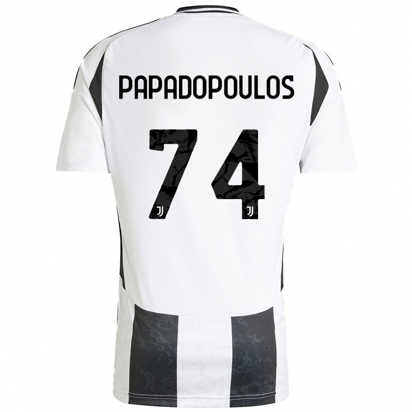 Kandiny Gyermek Christos Papadopoulos #74 Fehér Fekete Hazai Jersey 2024/25 Mez Póló Ing