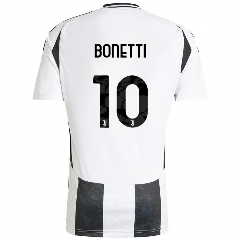 Kandiny Gyermek Andrea Bonetti #10 Fehér Fekete Hazai Jersey 2024/25 Mez Póló Ing