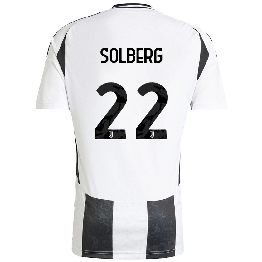 Kandiny Gyermek Elias Solberg #22 Fehér Fekete Hazai Jersey 2024/25 Mez Póló Ing