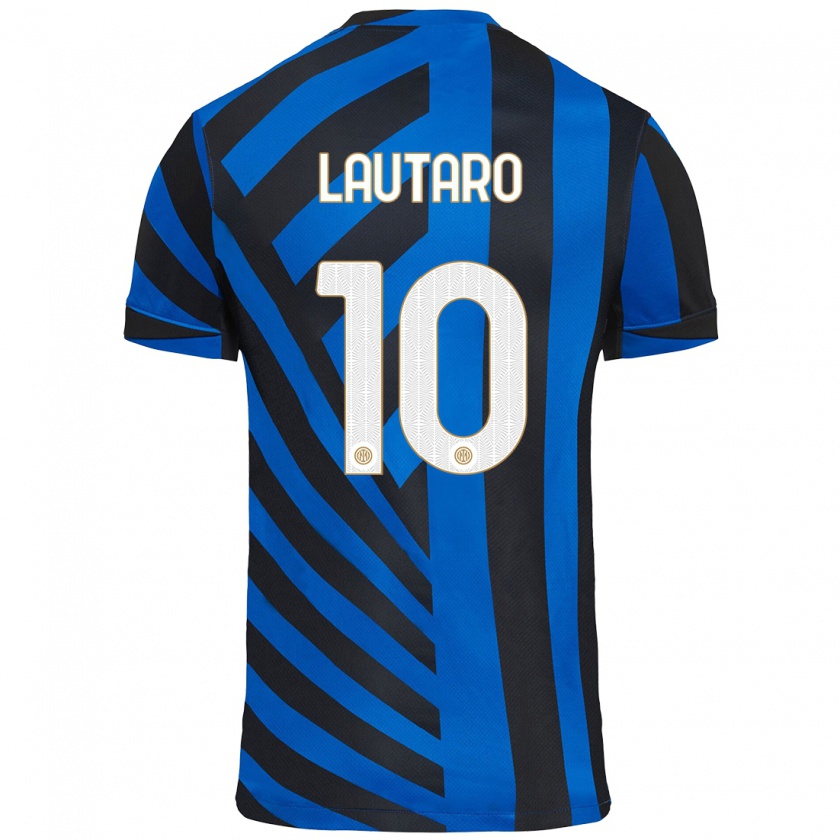 Kandiny Gyermek Lautaro Martínez #10 Kék Fekete Hazai Jersey 2024/25 Mez Póló Ing