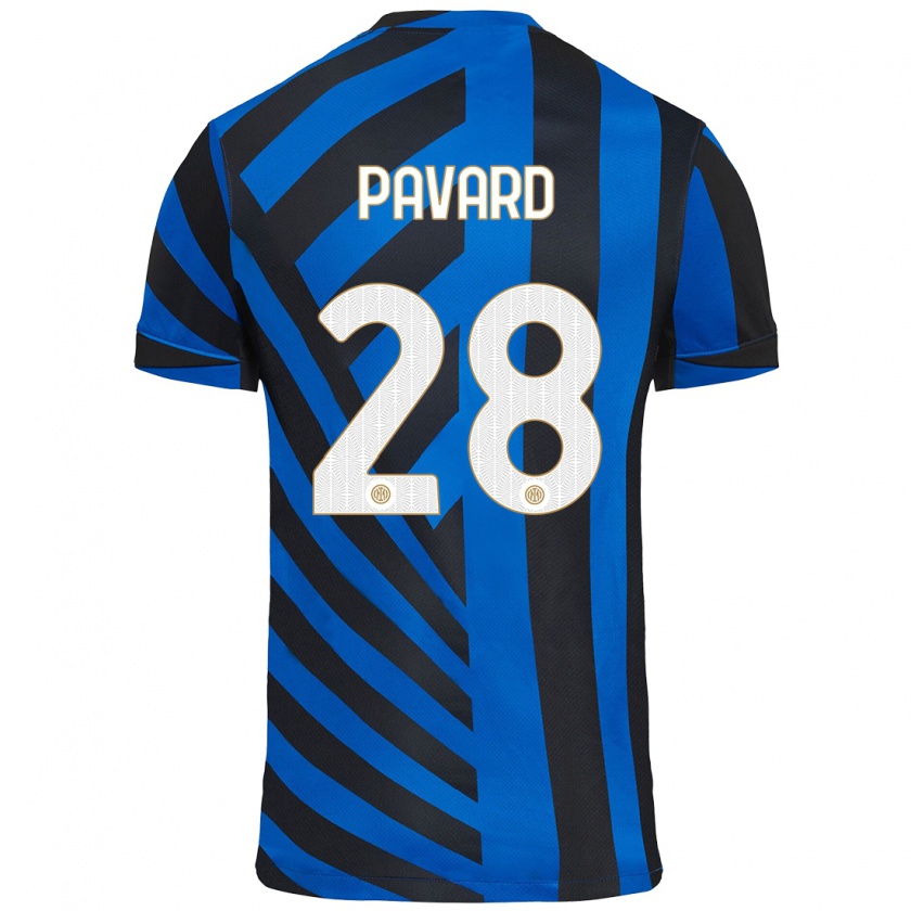 Kandiny Gyermek Benjamin Pavard #28 Kék Fekete Hazai Jersey 2024/25 Mez Póló Ing