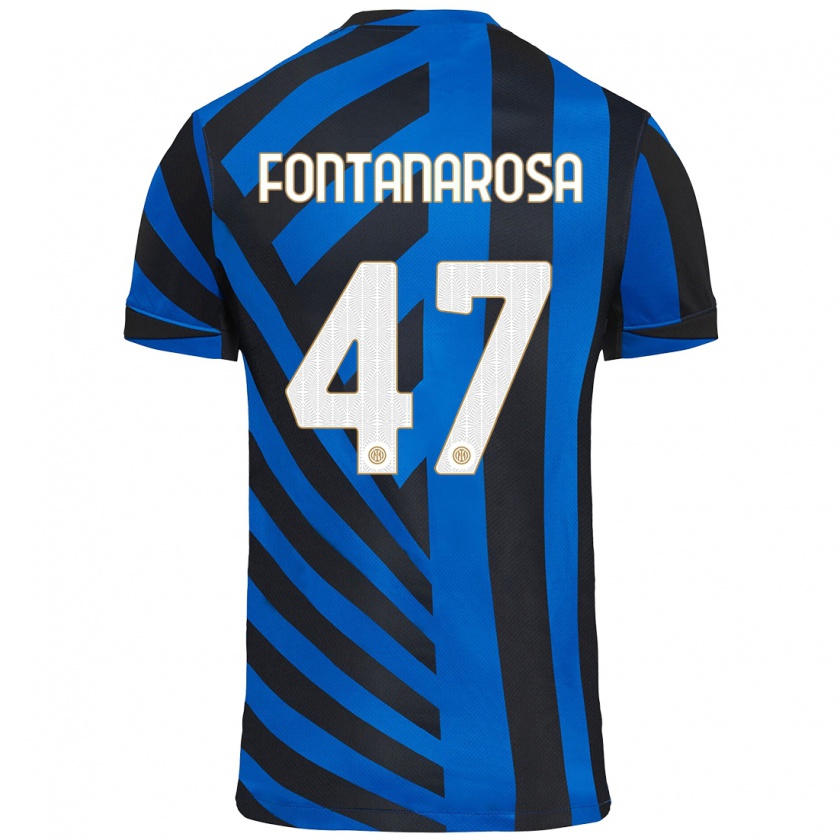 Kandiny Gyermek Alessandro Fontanarosa #47 Kék Fekete Hazai Jersey 2024/25 Mez Póló Ing