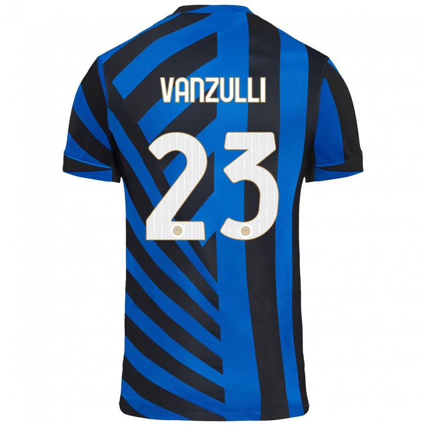 Kandiny Gyermek Marco Vanzulli #23 Kék Fekete Hazai Jersey 2024/25 Mez Póló Ing