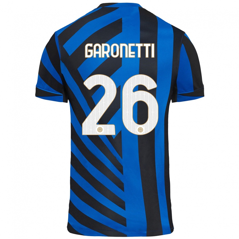 Kandiny Gyermek Gabriele Garonetti #26 Kék Fekete Hazai Jersey 2024/25 Mez Póló Ing