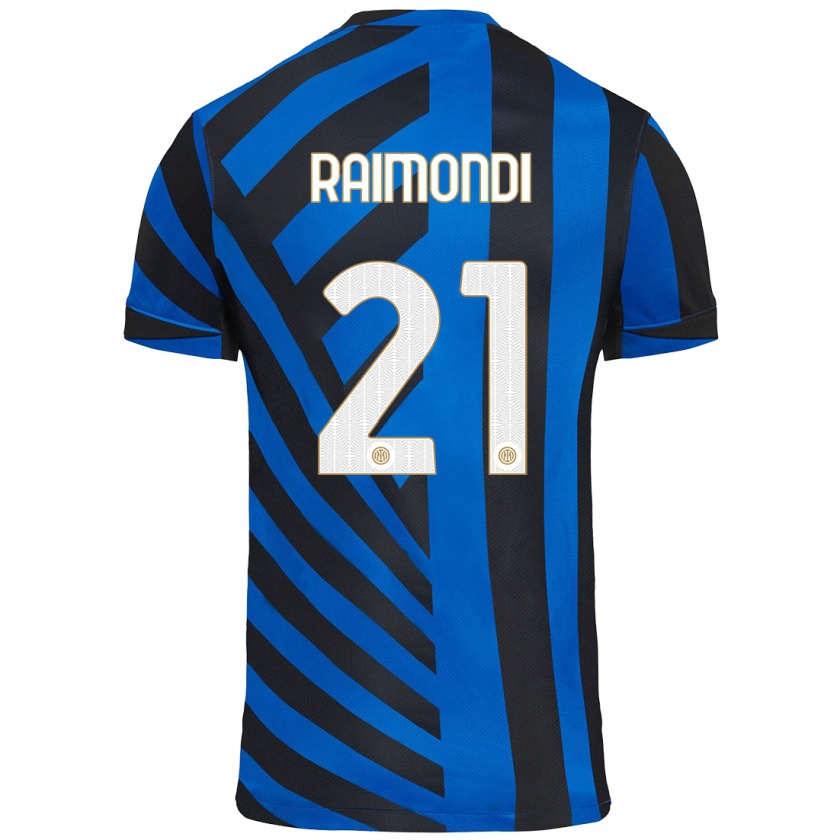 Kandiny Gyermek Paolo Raimondi #21 Kék Fekete Hazai Jersey 2024/25 Mez Póló Ing