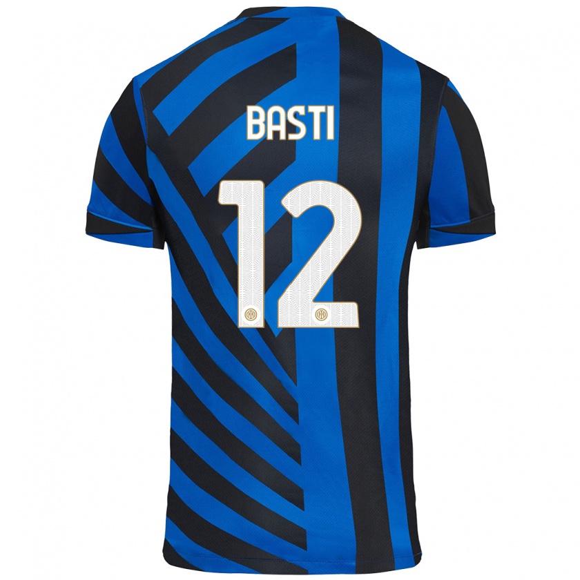 Kandiny Gyermek Matteo Basti #12 Kék Fekete Hazai Jersey 2024/25 Mez Póló Ing