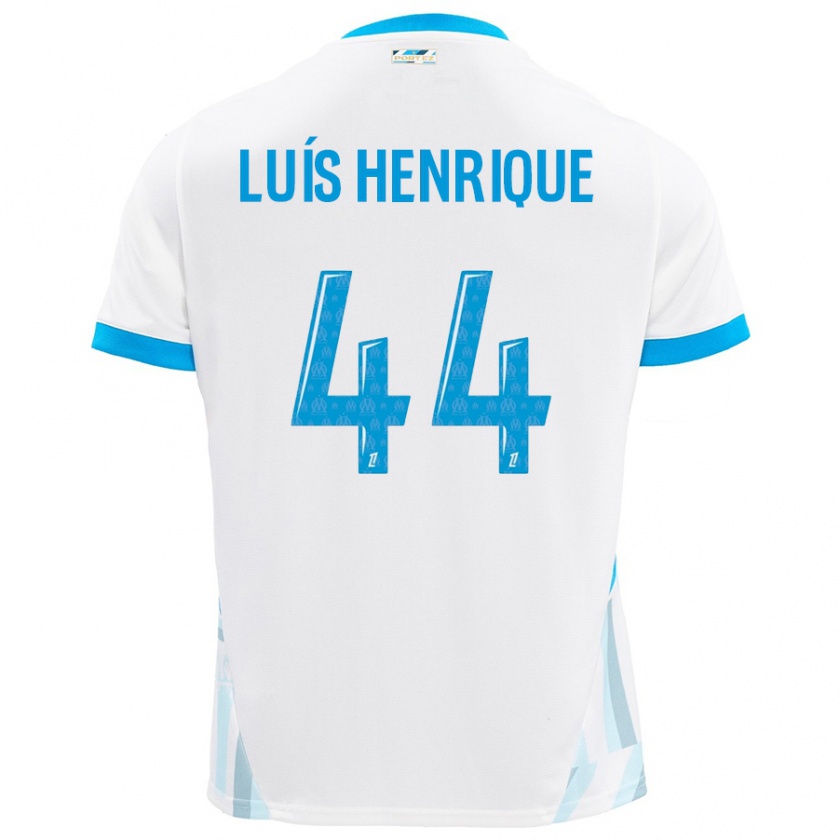 Kandiny Gyermek Luis Henrique #44 Fehér Ég Kék Hazai Jersey 2024/25 Mez Póló Ing