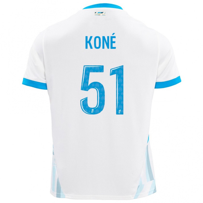 Kandiny Gyermek Ismaël Koné #51 Fehér Ég Kék Hazai Jersey 2024/25 Mez Póló Ing