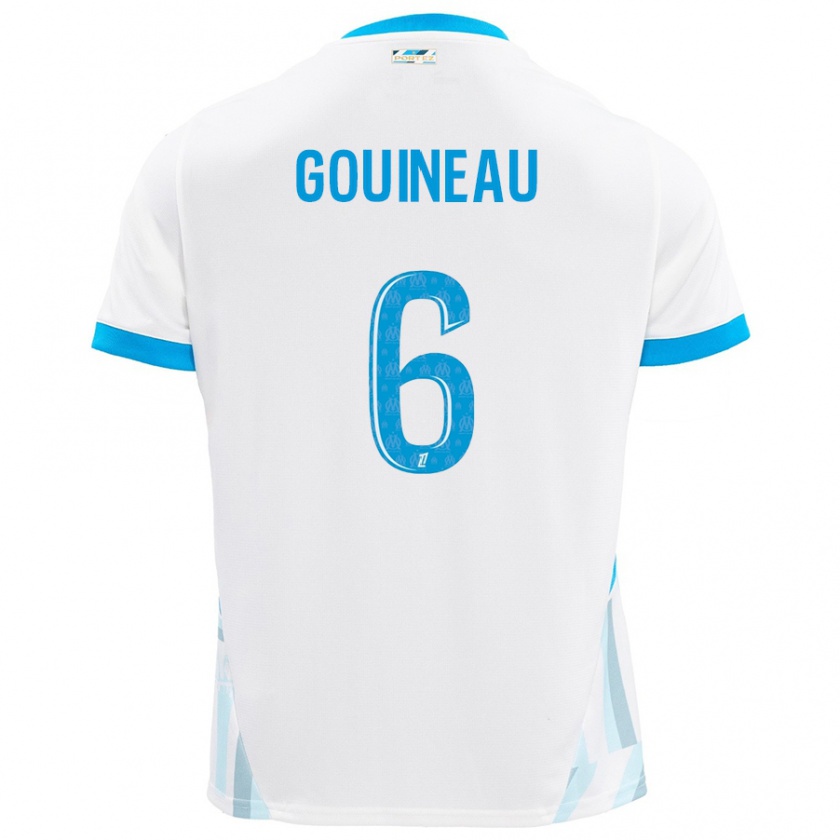 Kandiny Gyermek Coline Gouineau #6 Fehér Ég Kék Hazai Jersey 2024/25 Mez Póló Ing