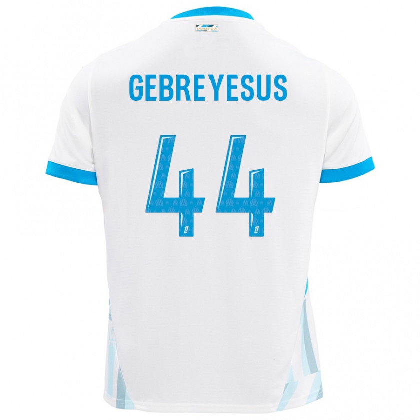 Kandiny Gyermek Esey Gebreyesus #44 Fehér Ég Kék Hazai Jersey 2024/25 Mez Póló Ing