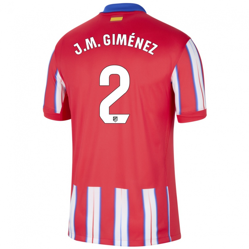 Kandiny Gyermek José María Giménez #2 Piros Fehér Kék Hazai Jersey 2024/25 Mez Póló Ing