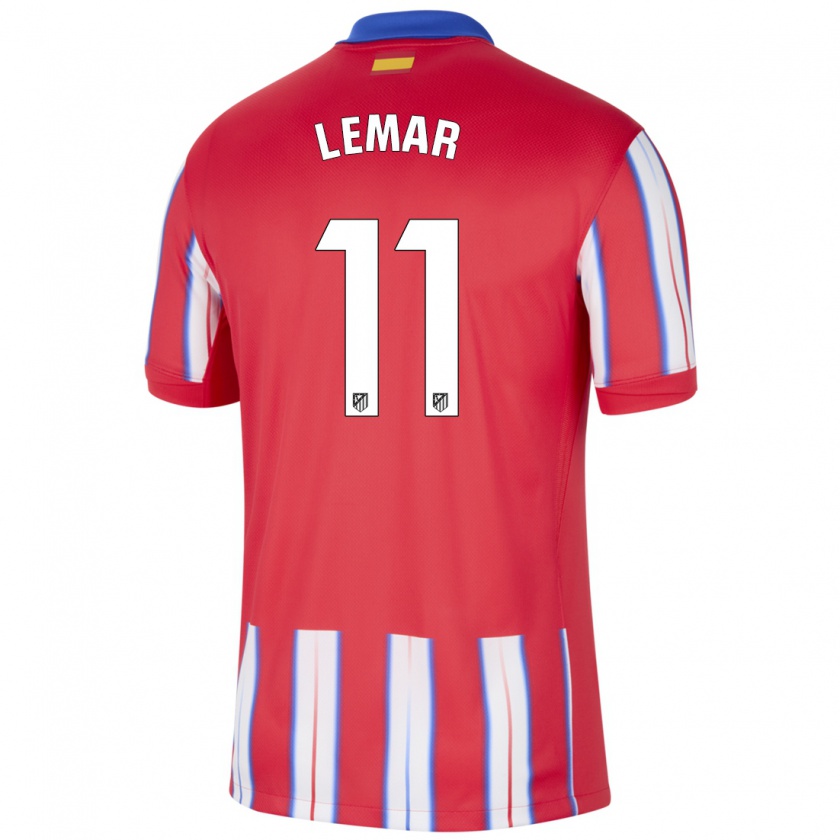 Kandiny Gyermek Thomas Lemar #11 Piros Fehér Kék Hazai Jersey 2024/25 Mez Póló Ing