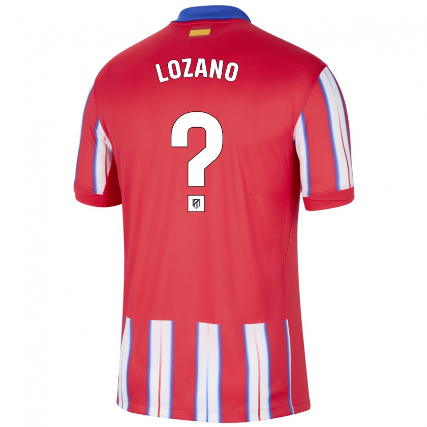 Kandiny Gyermek Hugo Lozano #0 Piros Fehér Kék Hazai Jersey 2024/25 Mez Póló Ing