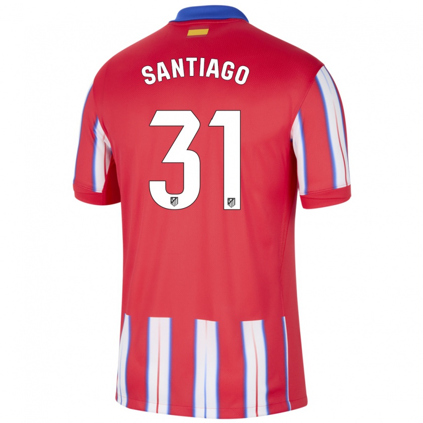 Kandiny Gyermek Abraham Santiago #31 Piros Fehér Kék Hazai Jersey 2024/25 Mez Póló Ing