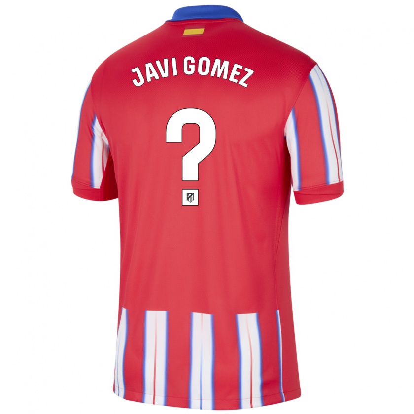 Kandiny Gyermek Javi Gomez #0 Piros Fehér Kék Hazai Jersey 2024/25 Mez Póló Ing