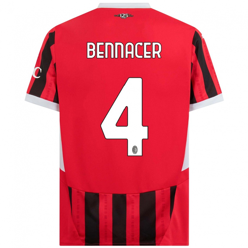 Kandiny Gyermek Ismaël Bennacer #4 Piros Fekete Hazai Jersey 2024/25 Mez Póló Ing