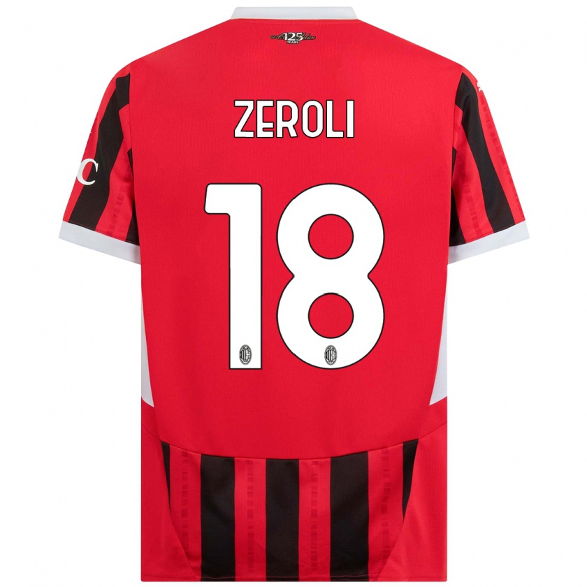 Kandiny Gyermek Kevin Zeroli #18 Piros Fekete Hazai Jersey 2024/25 Mez Póló Ing