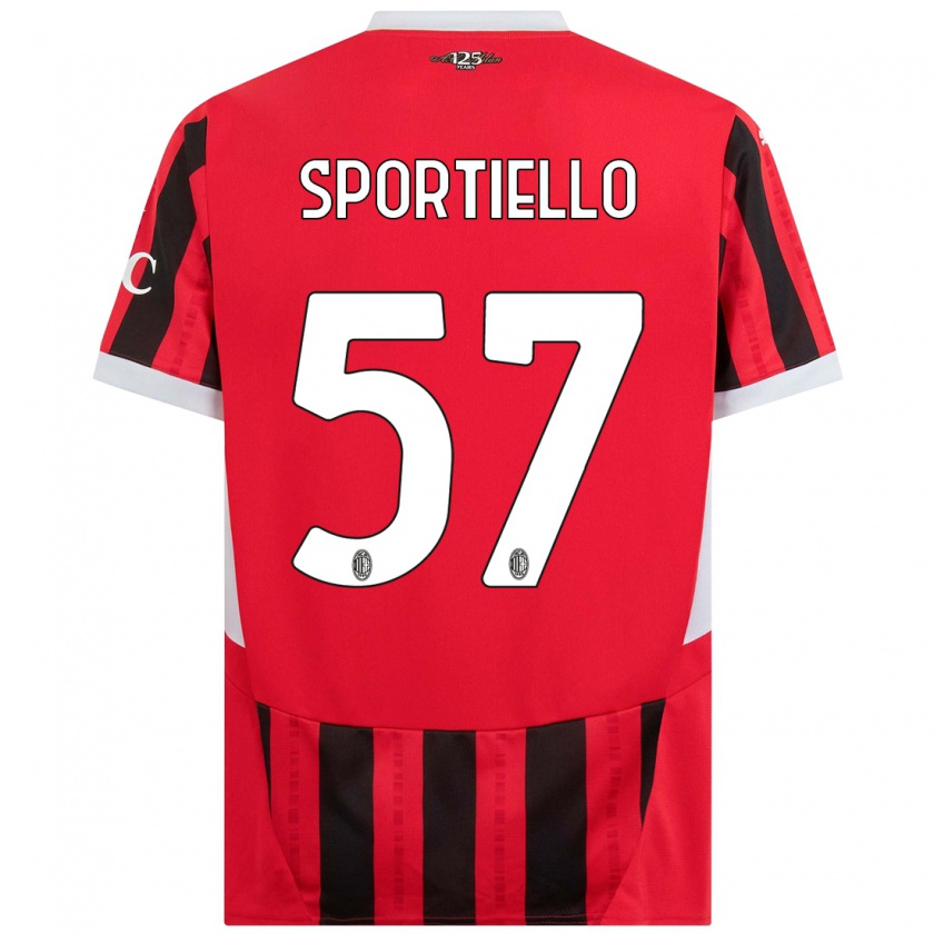 Kandiny Gyermek Marco Sportiello #57 Piros Fekete Hazai Jersey 2024/25 Mez Póló Ing