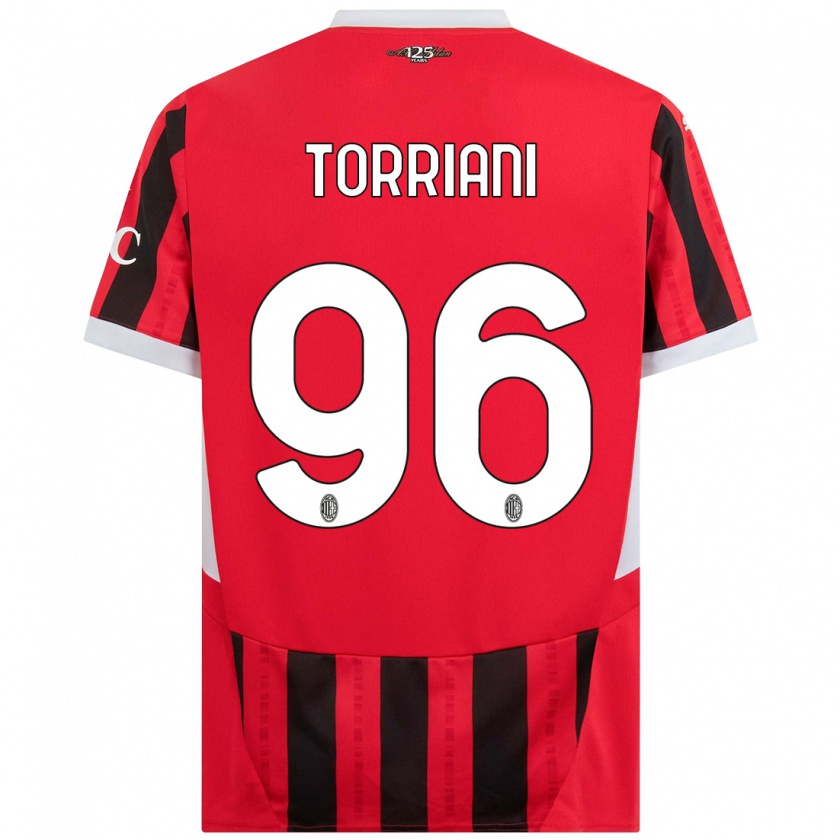 Kandiny Gyermek Lorenzo Torriani #96 Piros Fekete Hazai Jersey 2024/25 Mez Póló Ing