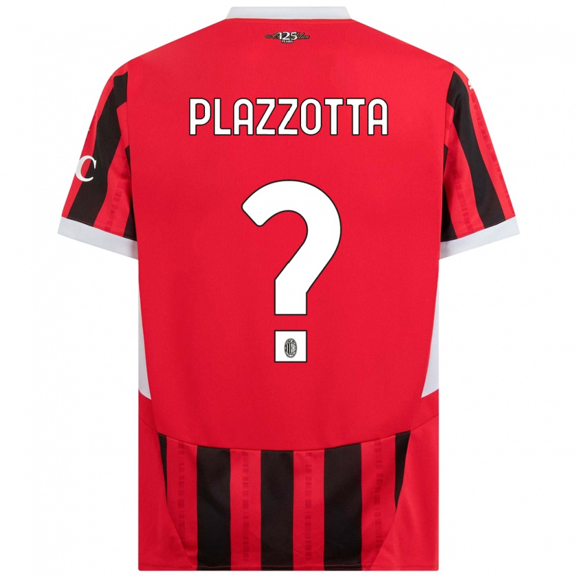 Kandiny Gyermek Filippo Plazzotta #0 Piros Fekete Hazai Jersey 2024/25 Mez Póló Ing