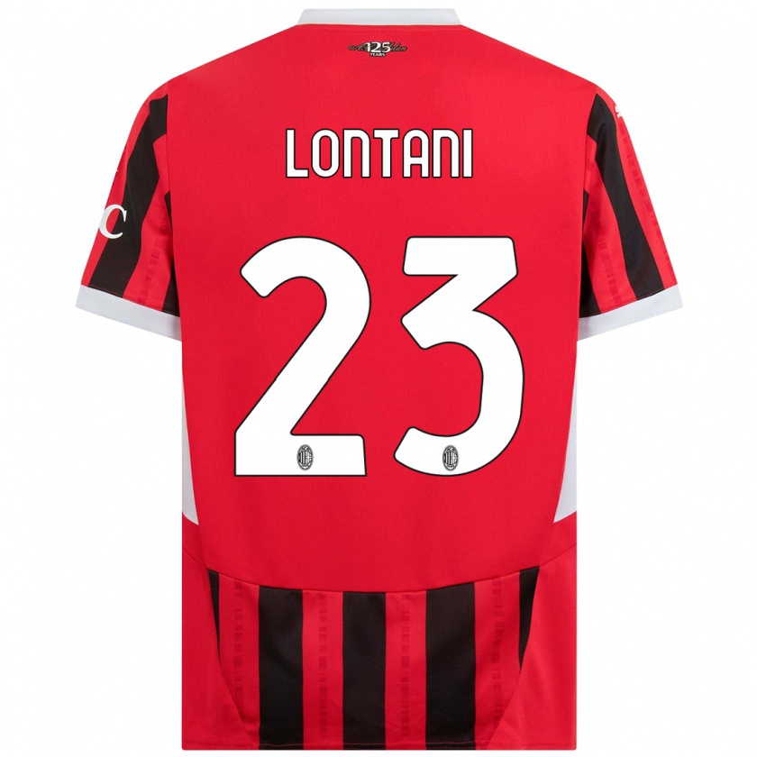 Kandiny Gyermek Simone Lontani #23 Piros Fekete Hazai Jersey 2024/25 Mez Póló Ing