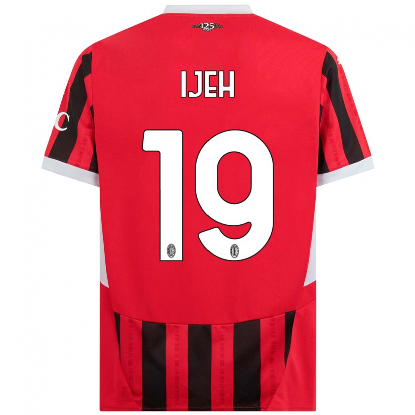 Kandiny Gyermek Evelyn Ijeh #19 Piros Fekete Hazai Jersey 2024/25 Mez Póló Ing