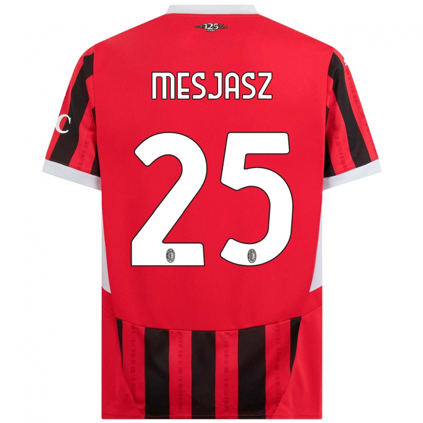 Kandiny Gyermek Małgorzata Mesjasz #25 Piros Fekete Hazai Jersey 2024/25 Mez Póló Ing