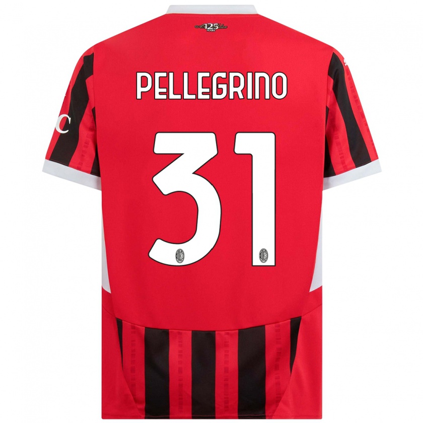 Kandiny Gyermek Marco Pellegrino #31 Piros Fekete Hazai Jersey 2024/25 Mez Póló Ing