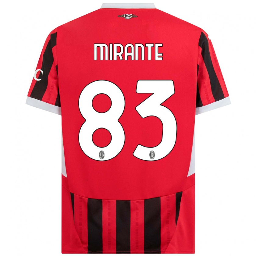 Kandiny Gyermek Antonio Mirante #83 Piros Fekete Hazai Jersey 2024/25 Mez Póló Ing