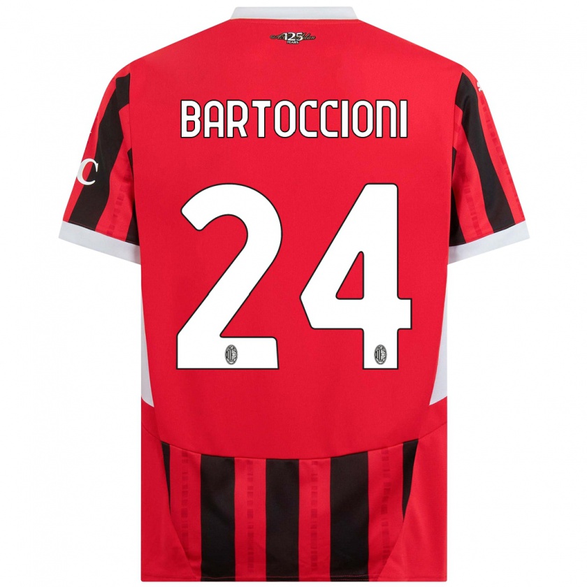 Kandiny Gyermek Andrea Bartoccioni #24 Piros Fekete Hazai Jersey 2024/25 Mez Póló Ing