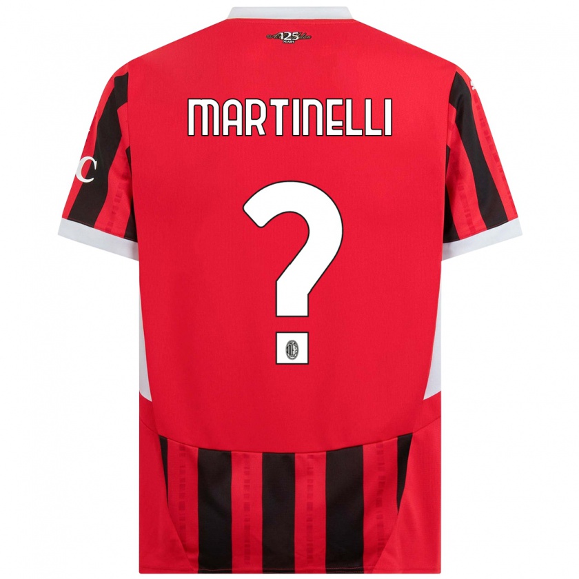 Kandiny Gyermek Riccardo Martinelli #0 Piros Fekete Hazai Jersey 2024/25 Mez Póló Ing