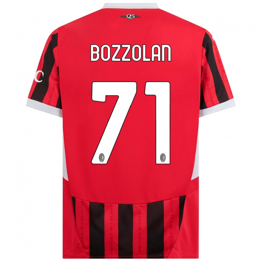 Kandiny Gyermek Andrea Bozzolan #71 Piros Fekete Hazai Jersey 2024/25 Mez Póló Ing