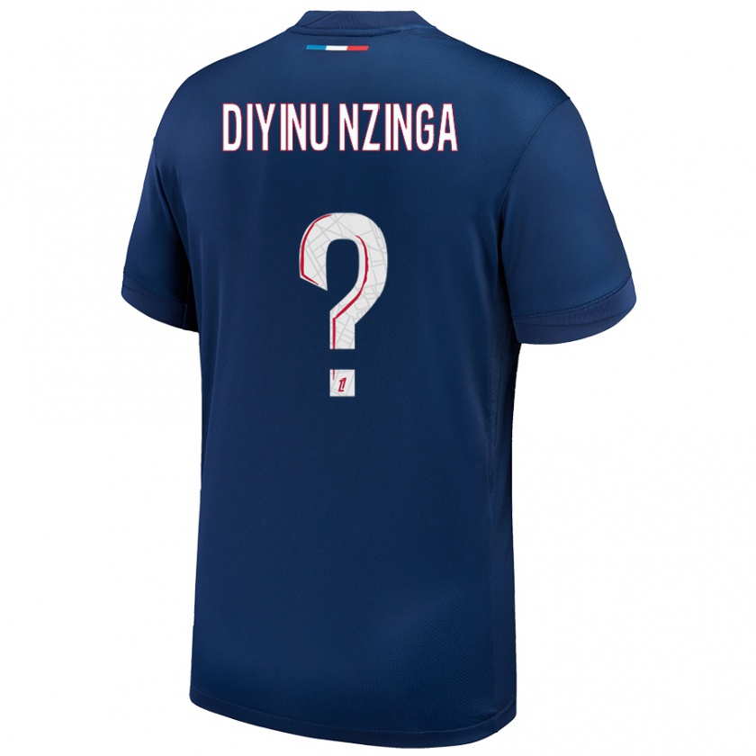 Kandiny Gyermek Vainqueur Diyinu Nzinga #0 Sötétkék Fehér Hazai Jersey 2024/25 Mez Póló Ing