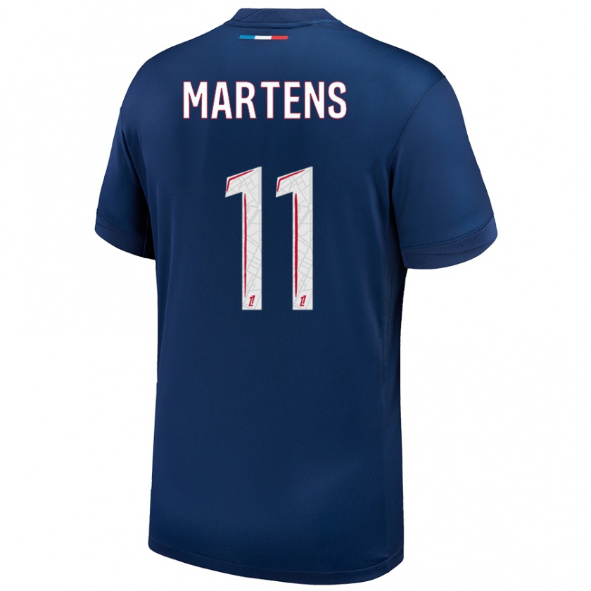 Kandiny Gyermek Lieke Martens #11 Sötétkék Fehér Hazai Jersey 2024/25 Mez Póló Ing