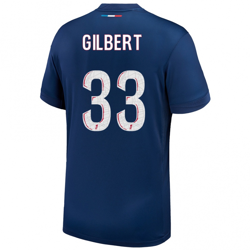 Kandiny Gyermek Tara Elimbi Gilbert #33 Sötétkék Fehér Hazai Jersey 2024/25 Mez Póló Ing