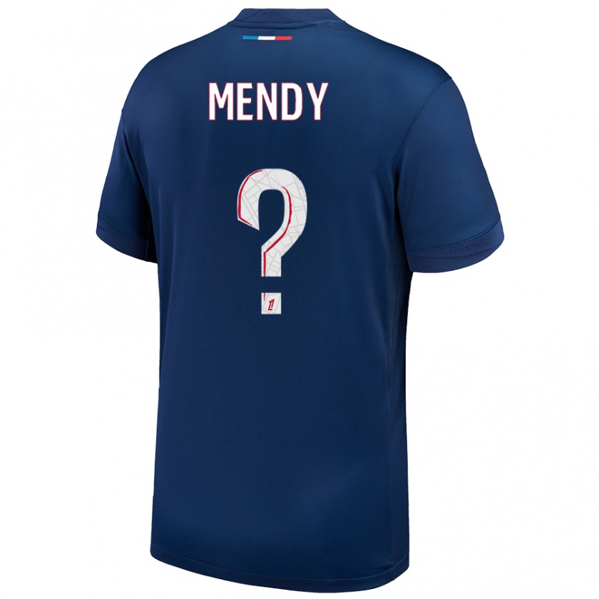 Kandiny Gyermek Tony Mendy #0 Sötétkék Fehér Hazai Jersey 2024/25 Mez Póló Ing