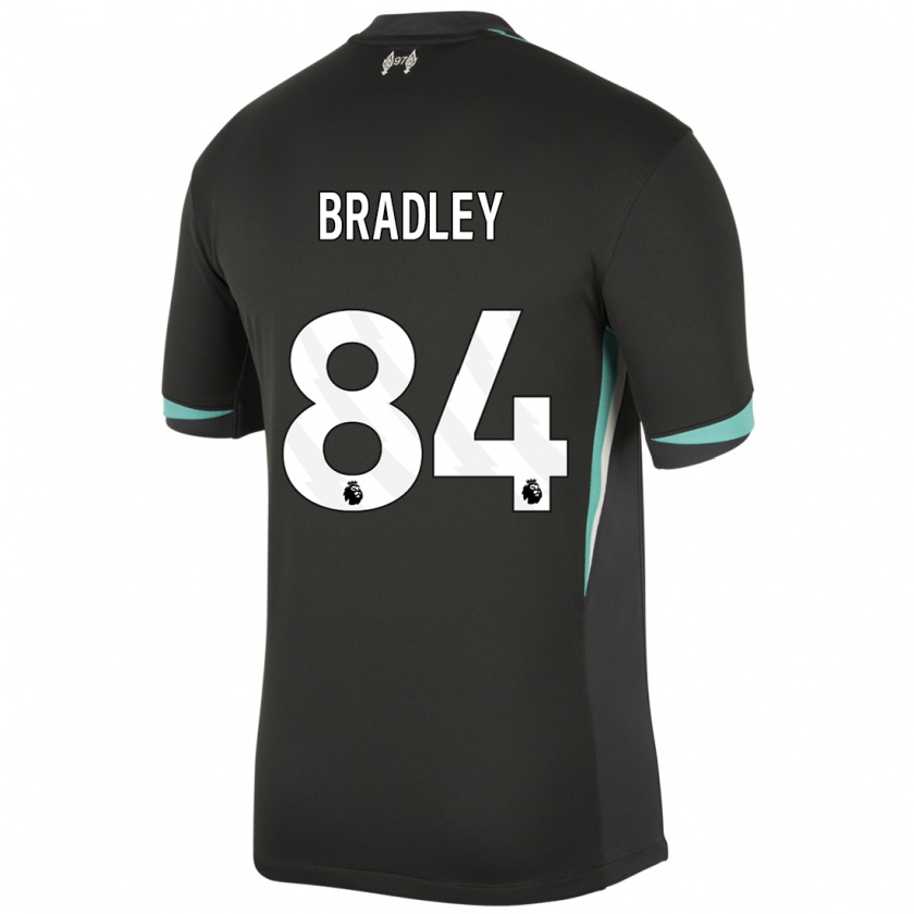 Kandiny Gyermek Conor Bradley #84 Fekete Antracit Fehér Idegenbeli Jersey 2024/25 Mez Póló Ing