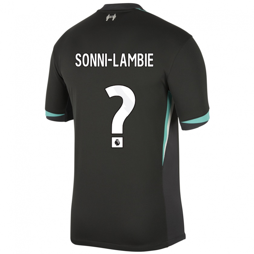 Kandiny Gyermek Joshua Sonni-Lambie #0 Fekete Antracit Fehér Idegenbeli Jersey 2024/25 Mez Póló Ing