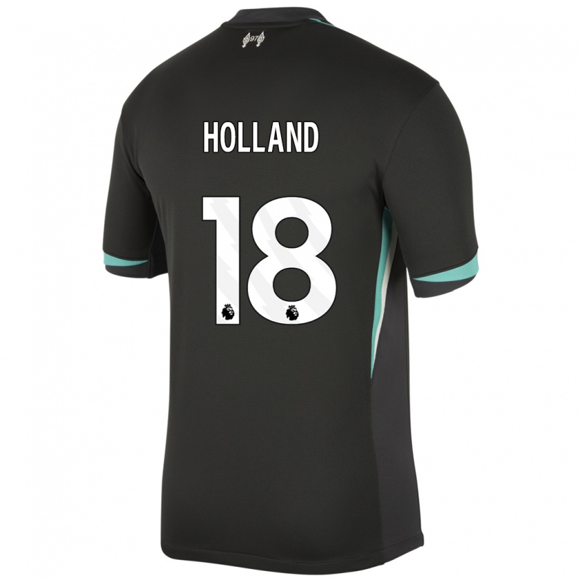 Kandiny Gyermek Ceri Holland #18 Fekete Antracit Fehér Idegenbeli Jersey 2024/25 Mez Póló Ing