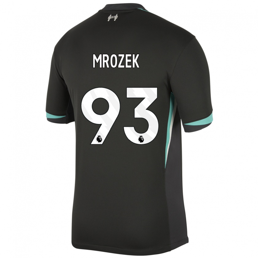 Kandiny Gyermek Fabian Mrozek #93 Fekete Antracit Fehér Idegenbeli Jersey 2024/25 Mez Póló Ing