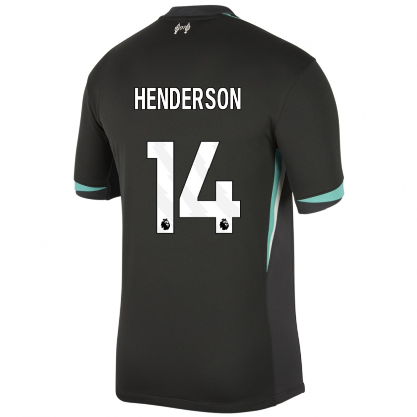 Kandiny Gyermek Henderson #14 Fekete Antracit Fehér Idegenbeli Jersey 2024/25 Mez Póló Ing