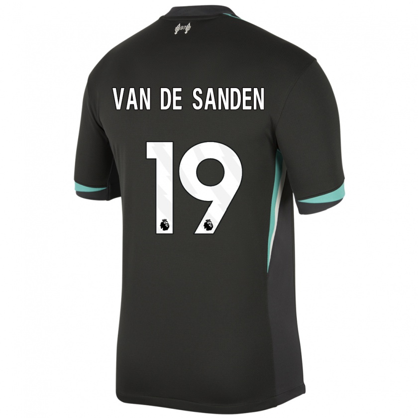 Kandiny Gyermek Shanice Van De Sanden #19 Fekete Antracit Fehér Idegenbeli Jersey 2024/25 Mez Póló Ing