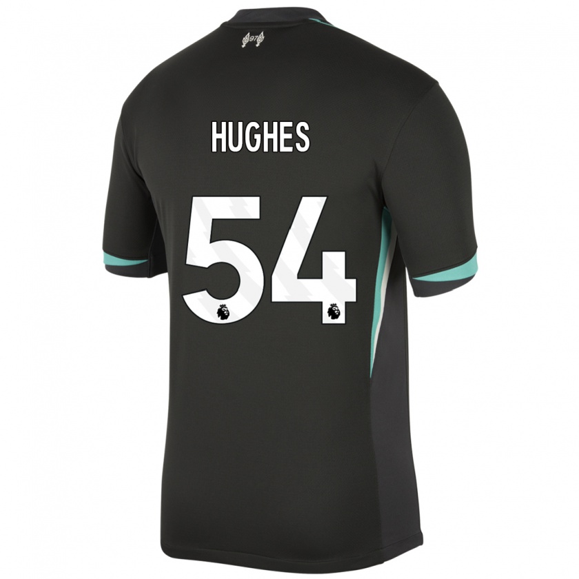 Kandiny Gyermek Liam Hughes #54 Fekete Antracit Fehér Idegenbeli Jersey 2024/25 Mez Póló Ing