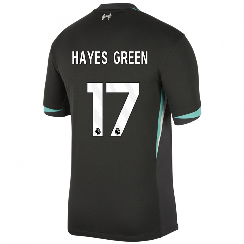 Kandiny Gyermek Charlie Hayes-Green #17 Fekete Antracit Fehér Idegenbeli Jersey 2024/25 Mez Póló Ing