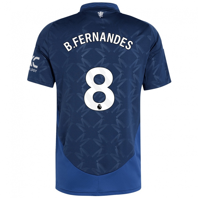 Kandiny Gyermek Bruno Fernandes #8 Indigó Idegenbeli Jersey 2024/25 Mez Póló Ing