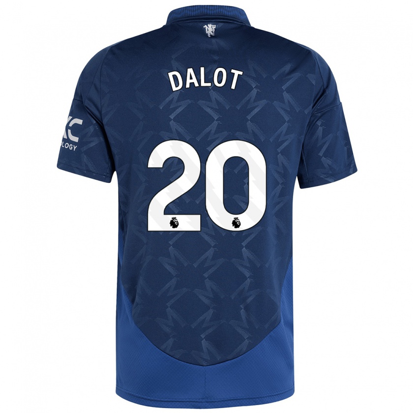 Kandiny Gyermek Diogo Dalot #20 Indigó Idegenbeli Jersey 2024/25 Mez Póló Ing