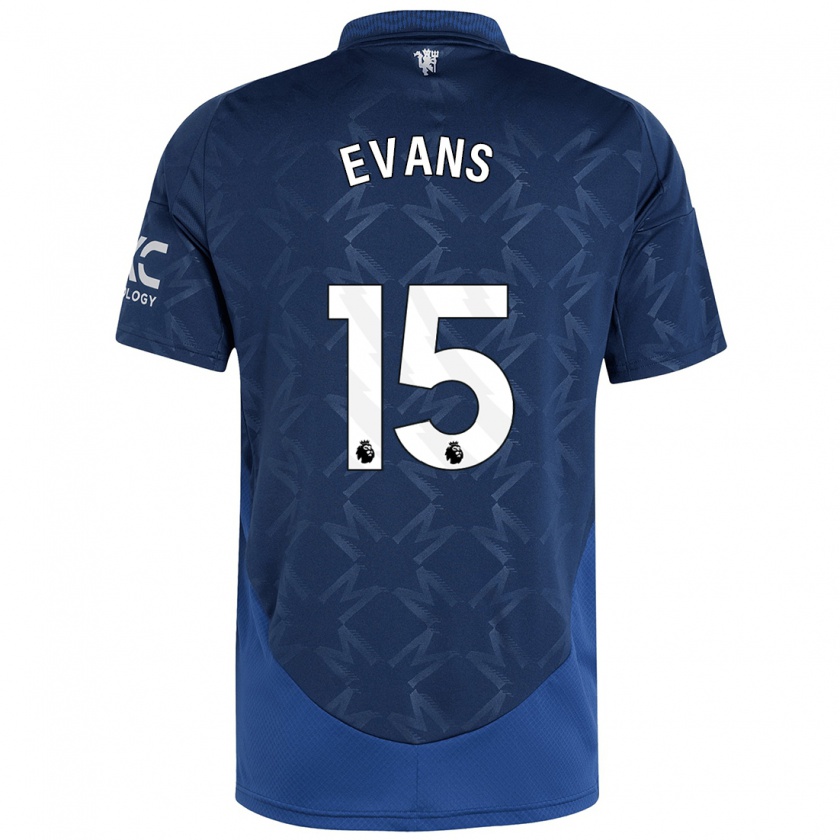 Kandiny Gyermek Gemma Evans #15 Indigó Idegenbeli Jersey 2024/25 Mez Póló Ing