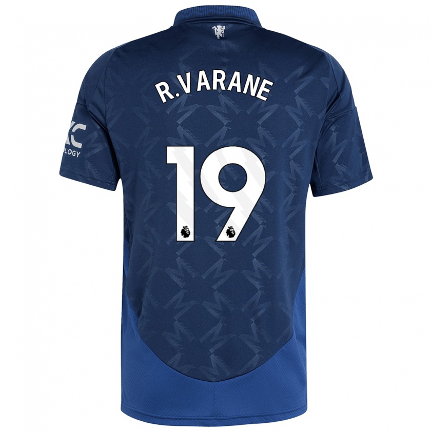 Kandiny Gyermek Raphaël Varane #19 Indigó Idegenbeli Jersey 2024/25 Mez Póló Ing